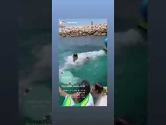 0.9 মিমি পিভিসি জল খেলার সরঞ্জাম, ইয়টের জন্য ইনফ্ল্যাটেবল ওয়াটার স্লাইড, কাস্টম আকারের ইনফ্ল্যাটেবল ইয়ট স্লাইড