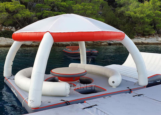 Water Play Equipment Inflatable Floating Platforms Inflatable Water Floating Island With Tent For Leisure Time